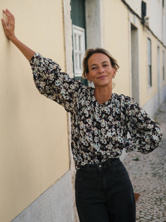 Camicia morbida a fiori